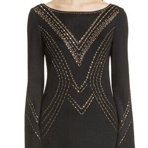 St. John Couture - Geometric Pointelle Jacquard Sweater - READ MEASUREMENTS